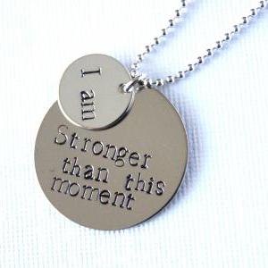 Two Disc Personalized Quote Necklac..