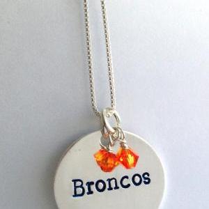 Sterling Silver Broncos Necklace